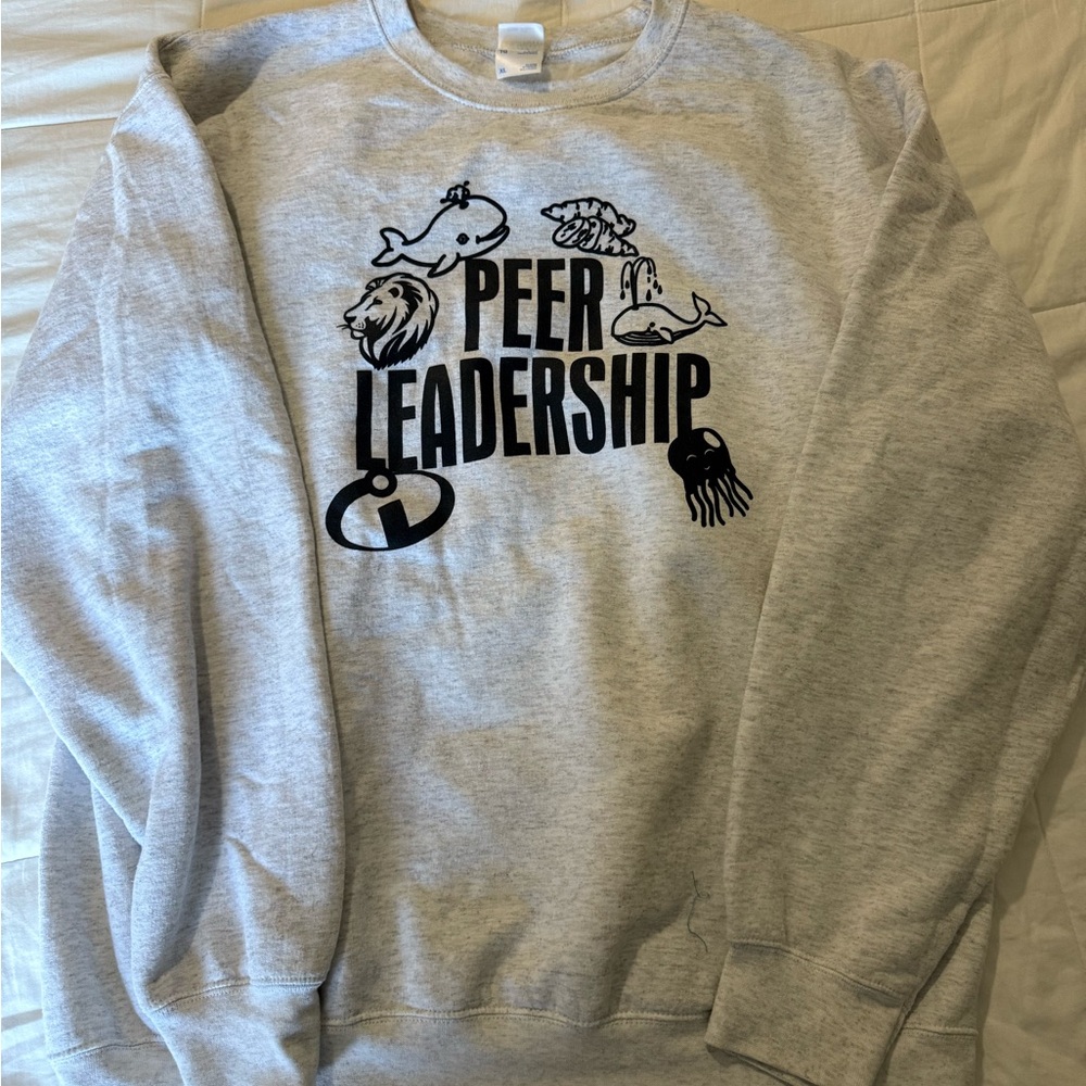 Port and Company Gray Sweatshirt with Black Print